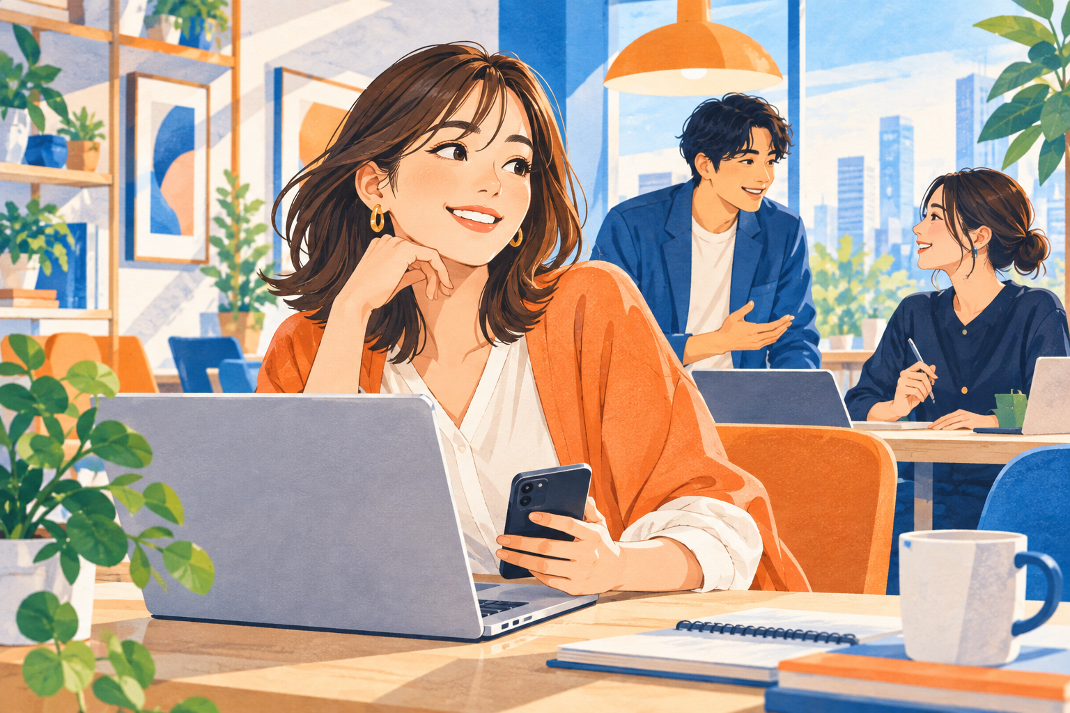 これからの働き方を考える人のイラスト